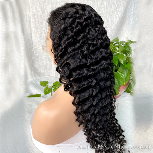 150% Peruvian Virgin Human Hair HD Lace Front Wig Pre Plucked 13*6 Cuticle Aligned Human Virgin Hair Wig Double Drawn deep Wave